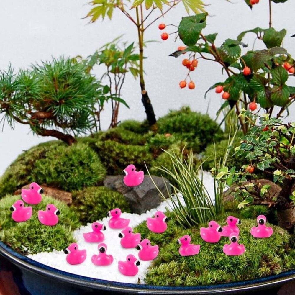 10/50/100 Pcs Mini Resin Flamingo Ducks Flamingo Tiny Ducks Craft Red/100pcs